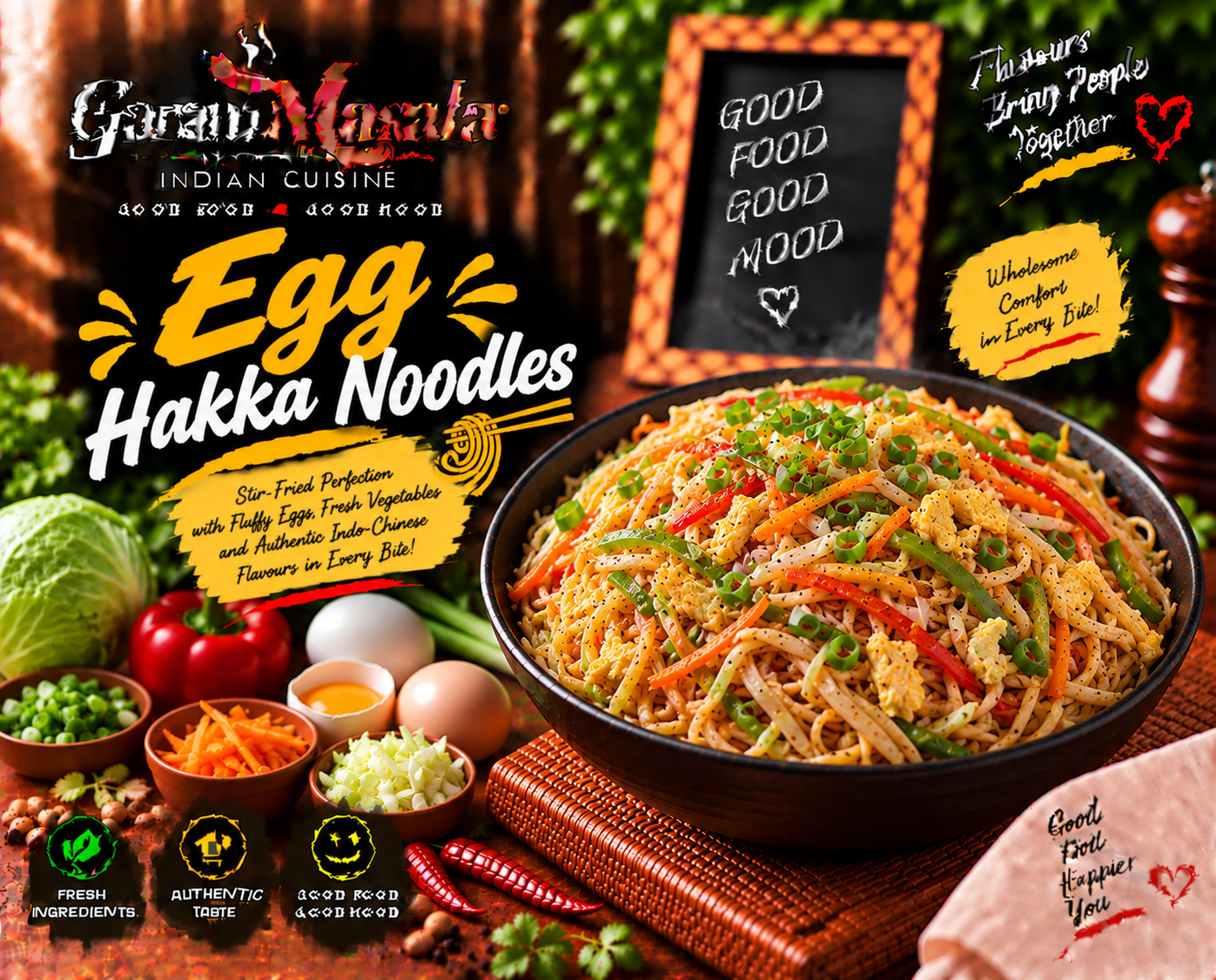 Egg Hakka Noodles