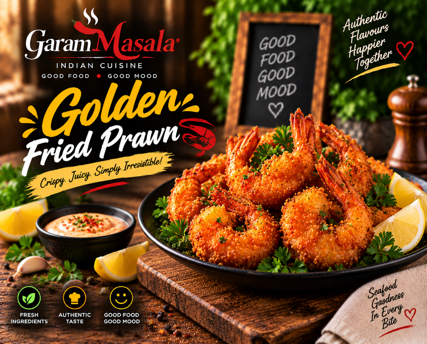 Golden Fried Prawns